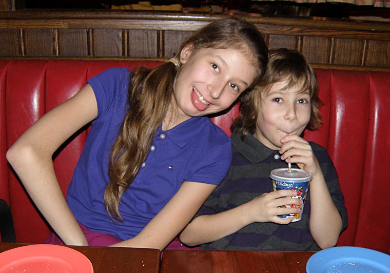 Lotta and Leevi having fun