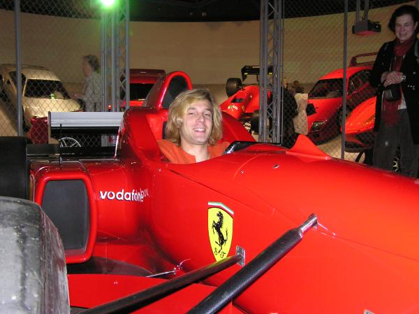 Timo driving F1 Ferrari